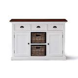 Halifax Accent Buffet - White with Brown Top-Buffet-Novasolo-I Wanna Go Home