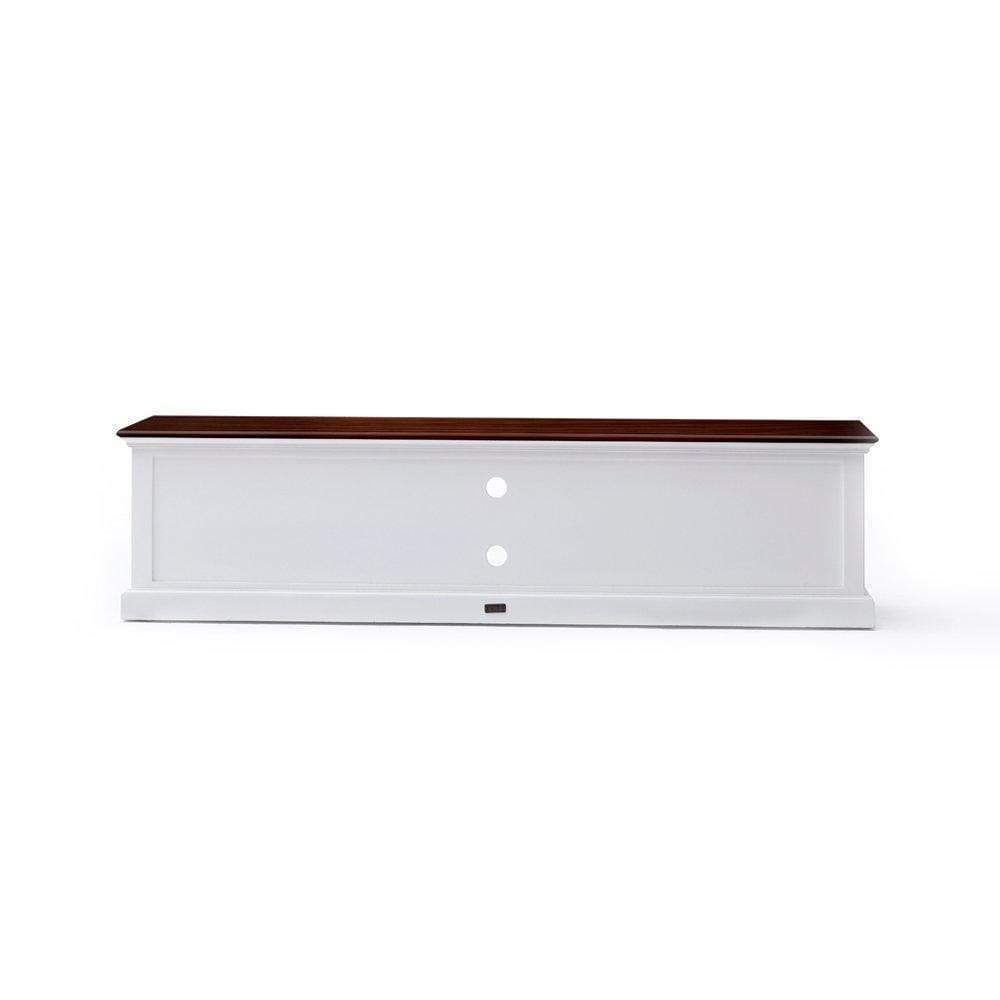 Halifax Accent Lowline ETU 180cm - White With Brown Top-TV Stand-Novasolo-I Wanna Go Home