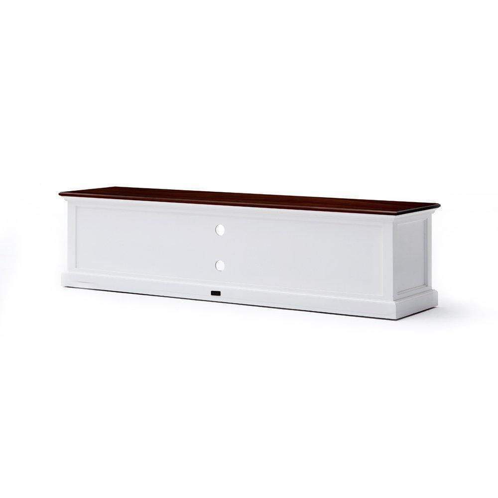 Halifax Accent Lowline ETU 180cm - White With Brown Top-TV Stand-Novasolo-I Wanna Go Home