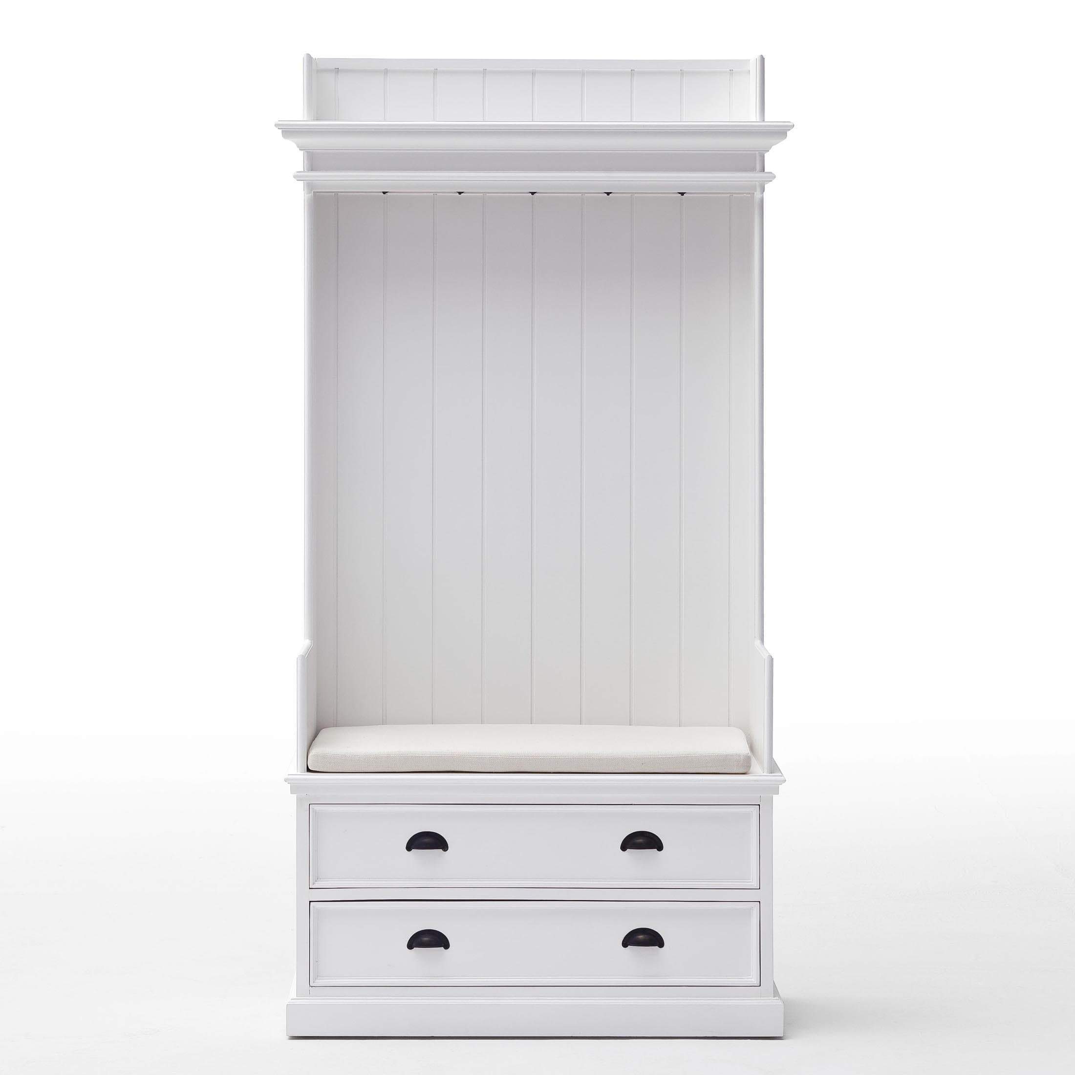 Halifax Coat Hanger Unit With Drawers - White-Hall Tree-by NovaSolo-I Wanna Go Home