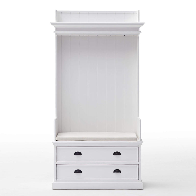 Halifax Coat Hanger Unit With Drawers - White-Hall Tree-by NovaSolo-I Wanna Go Home