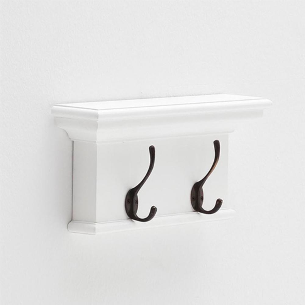 Halifax Coat Hanger Wall Unit 2 Hook - White-Coat Rack-by NovaSolo-I Wanna Go Home