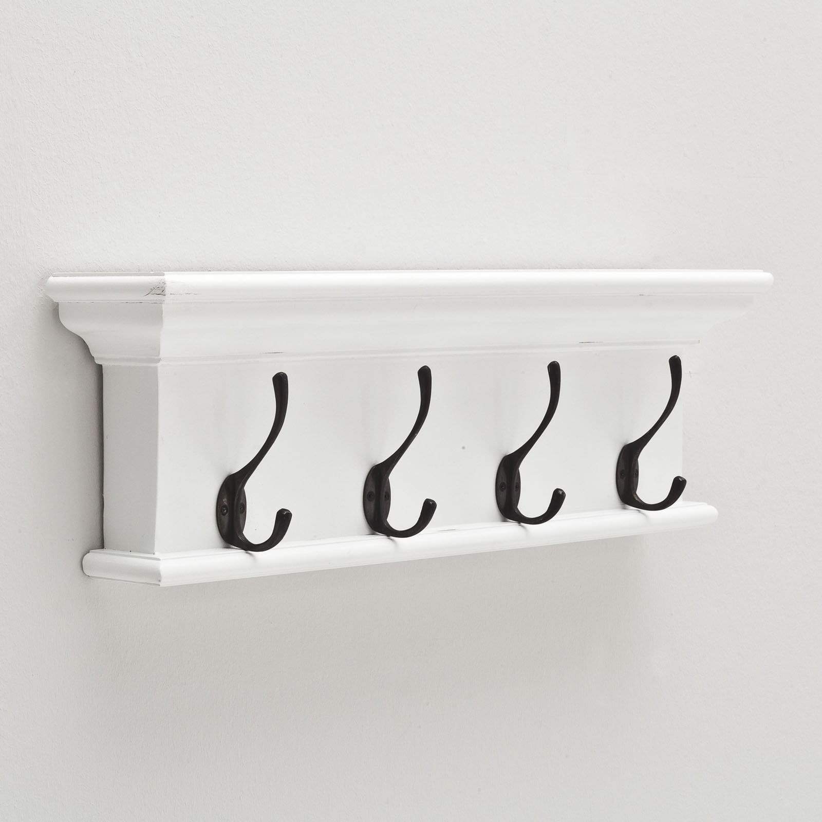 Halifax Coat Hanger Wall Unit 4 Hooks - White-Coat Rack-by NovaSolo-I Wanna Go Home