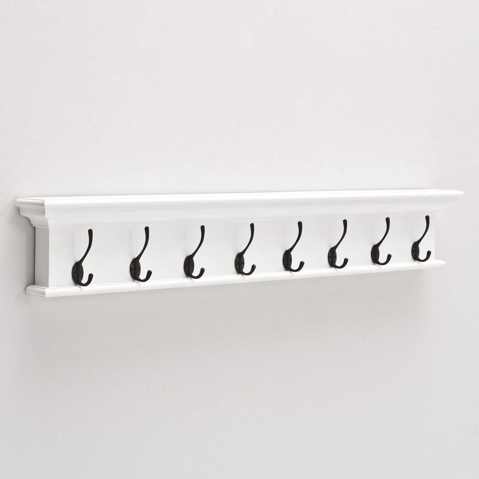 Halifax Coat Hanger Wall Unit 8 Hook - White-Coat Rack-by NovaSolo-I Wanna Go Home