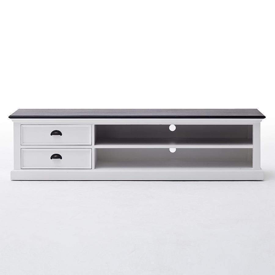 Halifax Contrast Lowline ETU 180cm - White With Black Top-TV Stand-by NovaSolo-I Wanna Go Home