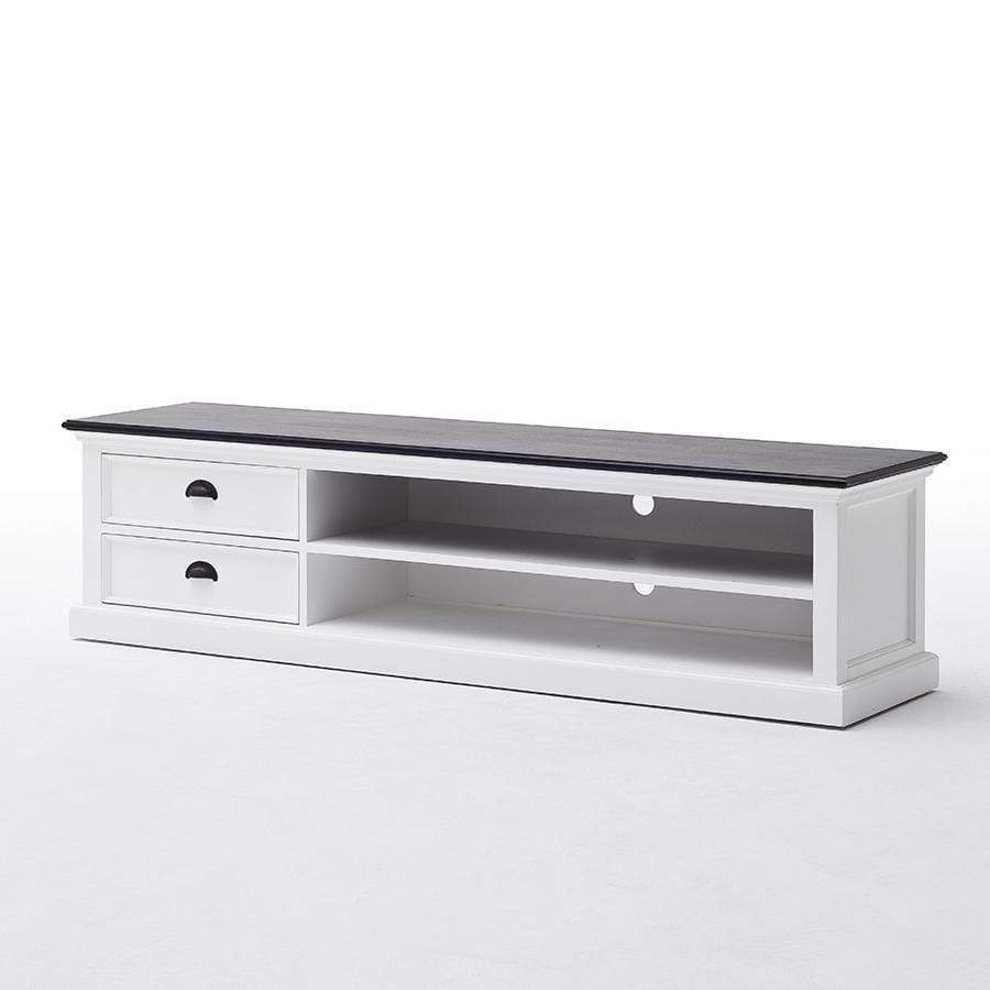 Halifax Contrast Lowline ETU 180cm - White With Black Top-TV Stand-by NovaSolo-I Wanna Go Home