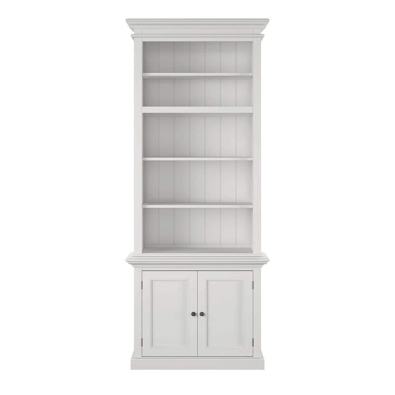 Halifax Slim Hutch Bookcase - White-Hutch Cabinet-by NovaSolo-I Wanna Go Home