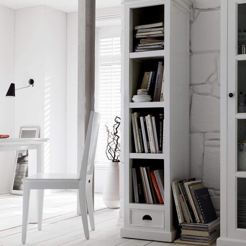 Halifax Thin Line Bookcase - White-Bookshelf-by NovaSolo-I Wanna Go Home