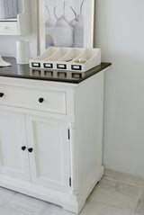 Provence Accent Buffet - White With Dark Brown Top-Buffet-Novasolo-I Wanna Go Home