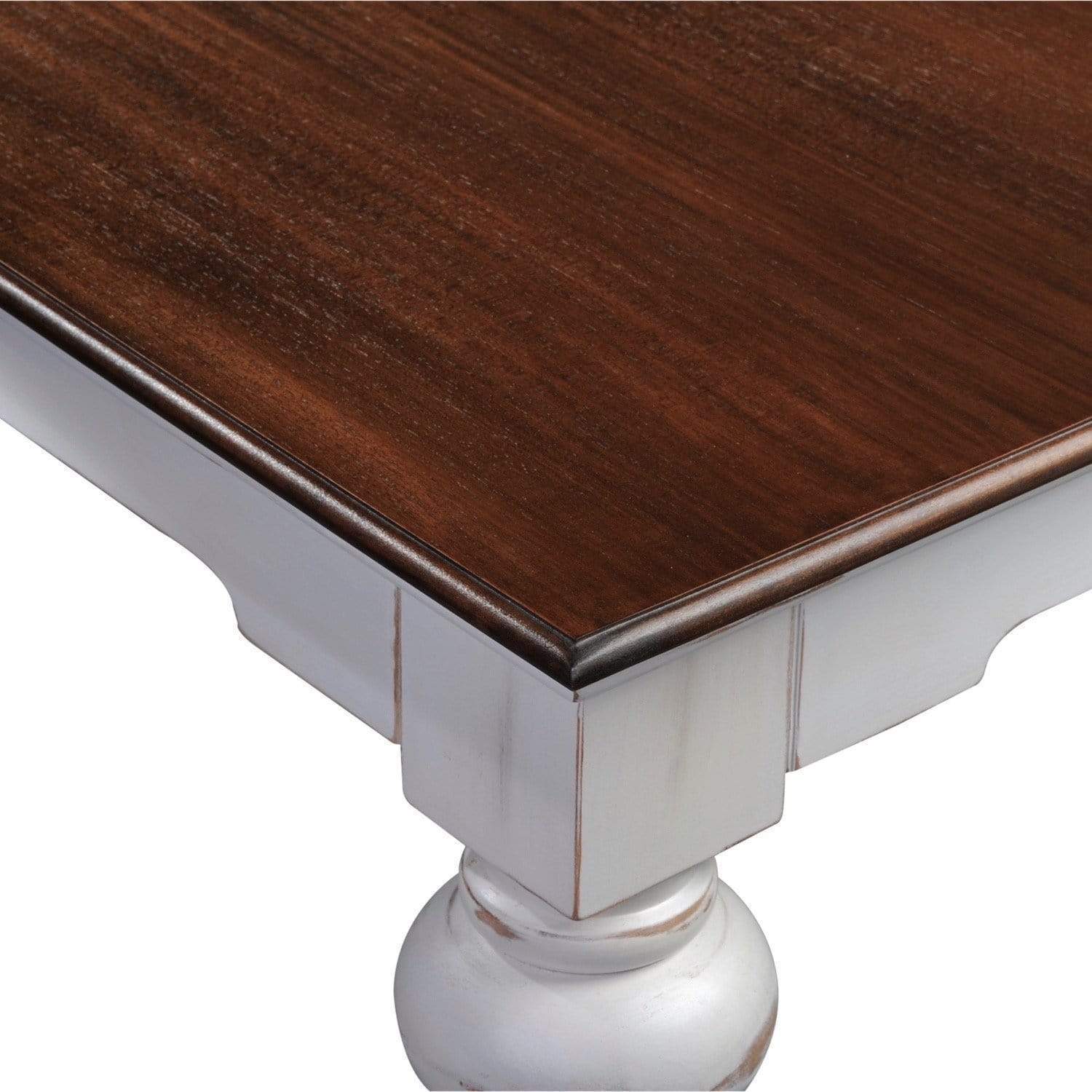 Provence Dining Table 240cm - White With Dark Brown Top-Dining Table-Novasolo-I Wanna Go Home