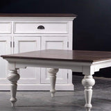 Provence Square Coffee Table - White with Dark Brown Top-Coffee Table-Novasolo-I Wanna Go Home