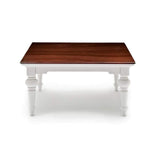 Provence Square Coffee Table - White with Dark Brown Top-Coffee Table-Novasolo-I Wanna Go Home